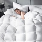 Goose Down Duvet Insert - All Season Cool Touch  100  Cotton Shell Queen White