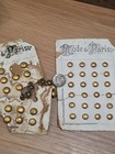48 Antique Victorian Gold Metal Buttons On Card Mode De Paris Shank