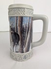 Miller Beer Stein Mug Deer Cabin Wildlife Winter Scene Collectible Vintage Bar