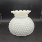 Vtg White Milk Glass Ruffled Top Hobnail Lamp Shade 5 7 8 In Fitter X 4 5 In