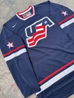 Nike Team Usa Hockey Jersey Iihf Olympic Style Stitched Logo Navy S M