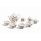 Vintage Miniature Tea Set Floral Porcelain Teapot Cups Sugar Creamer
