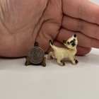 Vintage Mcm Miniature Ceramic Siamese Cat Kitty Figurine Trinket Decor