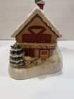 Vtg Atlantic Mold Self Paint Ceramic Christmas Village House Santa tree Deerread