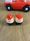 Vtg 1980s Little Tikes Toddle Tots Rescue Police Fire Chief Red Car W 2 Figures