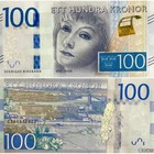 2pcs Set Sweden 100 200 Kronor P-71 P-72 2015 2016 Greta Garbo Unc New Banknote