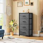 Storage Tower With 4 Drawers - Fabric Dresser  Organizer Unit For Bedroom  Livin