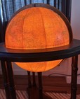 Vtg Replogle Heirloom 16  Lighted Floor Globe Neoclassical Wood Stand Wheels