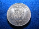 1953 Mexico Silver Five Pesos - Hidalgo  grande  - Bright Uncirculated