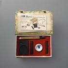 Vintage Chinese Calligraphy Set Stone Brushes Ink Sticks Scholar Writing Kit Box