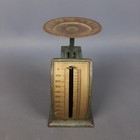Vintage Letter Weighing Scale Industrial Green Metal Display Xx Century
