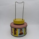 Vtg Htf 60   s Small World Tin Wind Up Doll Stand W  Dutch   French Doll 3pc Set