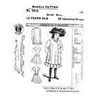 Past Patterns 2614 - Early 1900s Girls Suit Sewing Pattern For 10 Year Old