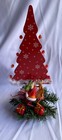 Vtg Wood Christmas Tree Decor Dancing Santa   Reindeer Presents Evergreens Bow