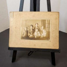 Antique Medium Sized Cabinet Card Photo Of Japanese Women   Children Early 1900s