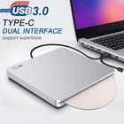 Blue Ray Burner Usb External Bd-r Bd Dvd Cd Rw Disc Writer Movie Player Silver