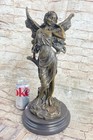 Bronze Marble Sculpture Winged Magical Forest Fairy Statue Figurine Figure Decor