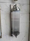 Pair Of Vintage Art Deco Nickel Brass   Glass Rod Light Fixture Wall Sconces