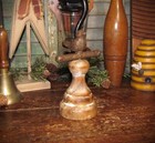 Primitive Vtg Style Farmhouse Wooden Cast Iron Perching Bird On Pedestal Spindle