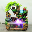 Indoor Water Fountain With Led   Mist Resin Rockery Waterfall Home Decor Art Dec