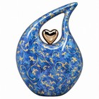 Royal Blue Large Teardrop Adult Cremation Urn For Human Ashes Upto 200 Lbs Earns