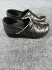 Dansko Women   s Size 10 Black Gold Leather Clogs Nurse Shoes Slip-on