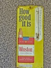 Vintage Winston Cigarettes Metal Thermometer Sign