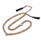 Sandalwood Muslim Misbaha 7mm Contoured Prayer Beads Tasbih Rosary Black Tassels