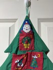 Vintage 1995 Avon Countdown To Christmas Fabric Advent Calendar With Santa 26   
