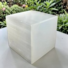 Large 80mm Selenite Crystal Cube Natural Satin Spar Charging Station Square