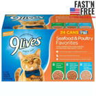 New 9lives Seafood And Poultry Favorites Pate Wet Cat Food All Ages Variety Pack