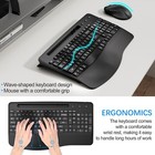 Rechargable Wireless Usb Keyboard And Mouse Ergonomic Combo Full-sized Quiet