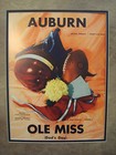 Vintage Auburn Tiger Football Poster  Framed  auburn Vs Ole Miss   dad s Day 