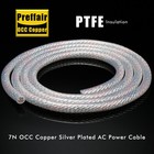 0 5m Bulk 7n Copper Speaker Cable Hifi Silver Plated Power Cord Amplifier Player