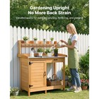 Uimoso Outdoor Wooden Gardening Table With Drawer And Storage Cabinet