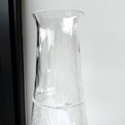 Juliska Graham Tall Crystal Glass Flower Vase 14    Signed Clear Optic Swirl