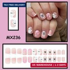 Halloween Press On Nails Short Square Nails Press On Pink False Nails With Cute
