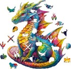 Wooden Jigsaw Puzzle 100 Pieces Dragon Unique Shape 9 8x8 5in Adult Gift Ideas