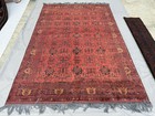 1940s Antique Afghan Turkmen Rug 7x10 Hand Knotted Persian Style Oriental Carpet