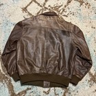 Vintage Aeropostale Brown Leather Flight Jacket Aviator Bomber Size 40 Compagnie
