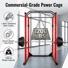 Power Cage Squat Rack 1200lbs Squat Machine With Dip Bars   J-hooks For Home Gym