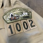 Boy Scouts Of America Adult Medium M Beige Short Sleeve Uniform Shirt W  Patches