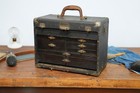 Antique Machinist Tool Box Wood Chest Vintage Drawer Case Jewelry Box
