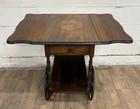 Vintage Mahogany Drop Leaf Bar Cart Tea Cart