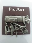 Vintage Pin By Jonette Jewelry Pewter Golf Bag Brooch Pin