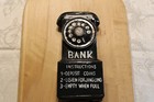 Vintage Ceramic Rotary Telephone Piggy Bank  Black Phone  Coin Bank   8 