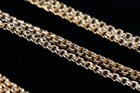 Vintage Metal Double Link 58  Long Watch Chain With 10k Gold Wash Dog Clip Clasp