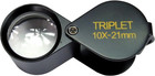 203t1 10x 21mm Black Triplet Loupe With Leather Case