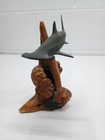 Vintage John Perry Shark Sculpture On Wood Ocean Marine Life