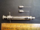 Antique Medical Surgical Glass Metal Syringe Hypodermic Cased Two Needle Set